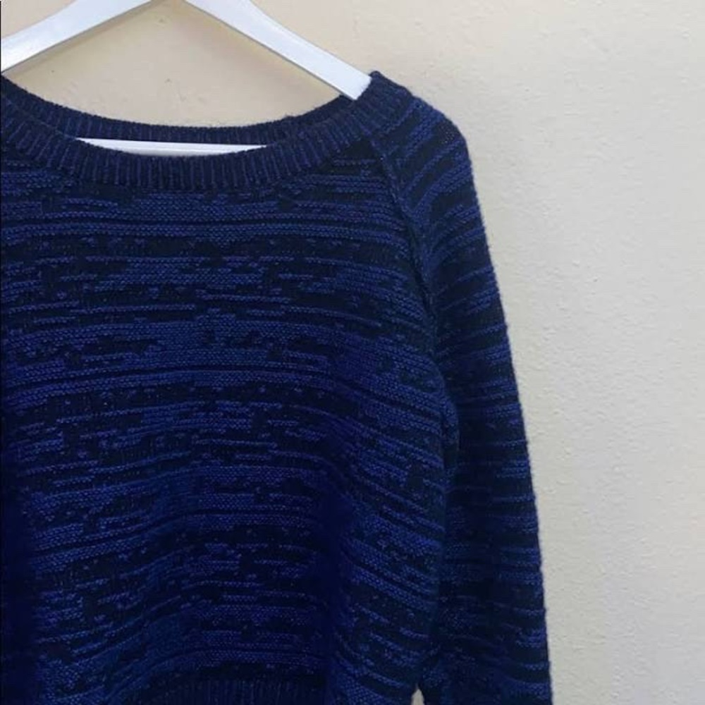Calvin Klein black and blue cropped sweater